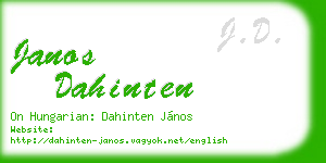 janos dahinten business card